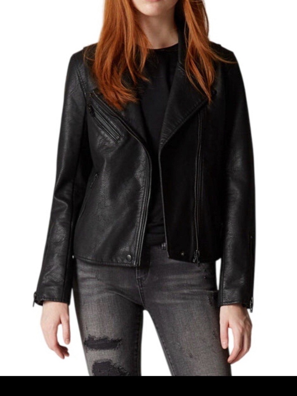 BLANKNYC Faux Leather Moto Jacket Black XS Onyx